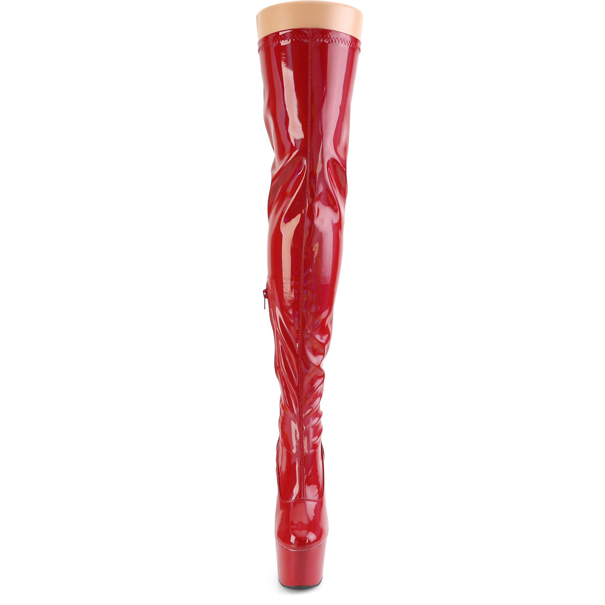 ADORE-3000HWR Pleaser Red Stretch Holo/Red Holo Platform Shoes [Thigh High Boots]