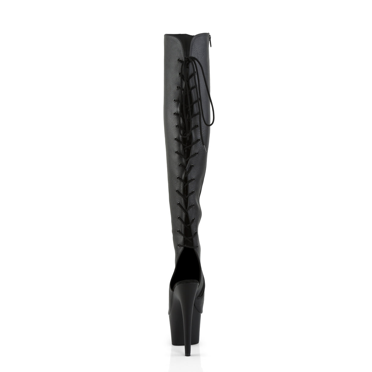 ADORE-3019 Pleaser Black Faux Leather/Black Matte Platform Shoes [Thigh High Boots]