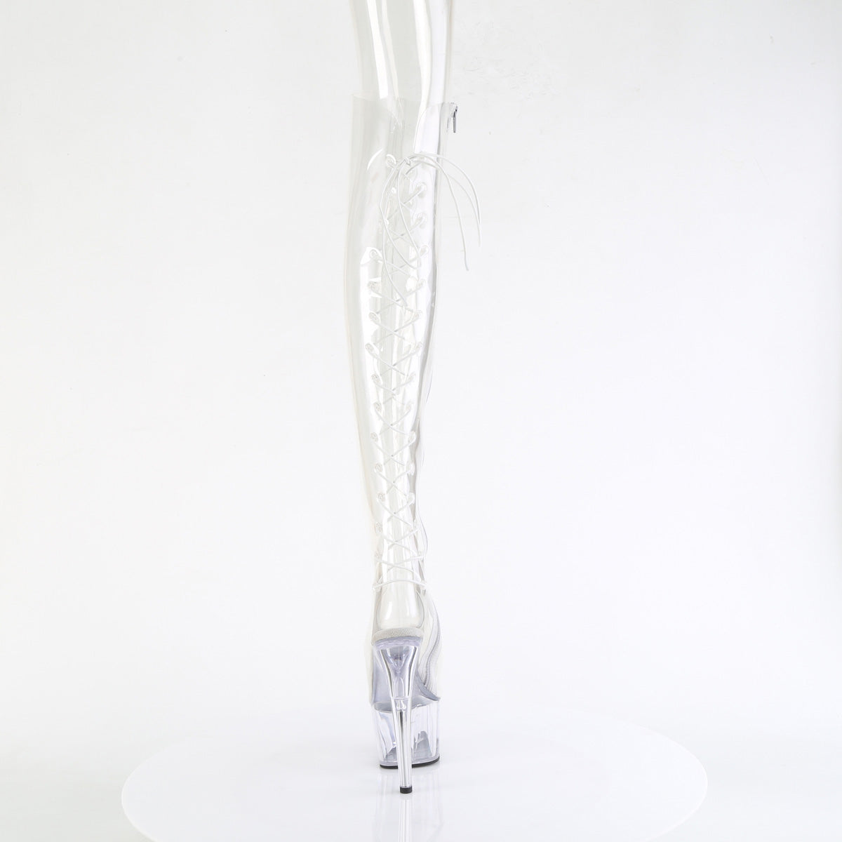 ADORE-3019C Pleaser Clear TPU/Clear Platform Shoes [Thigh High Boots]