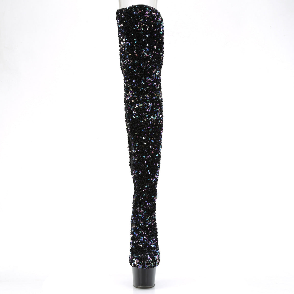 ADORE-3020 Pleaser Black Multi Seuqins/Black Platform Shoes [Sexy Thigh High Boots]