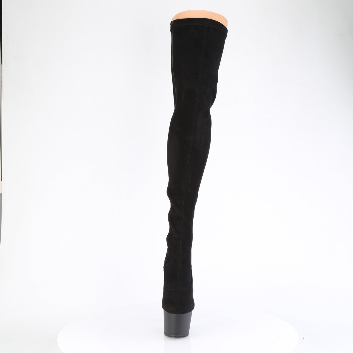 ADORE-3063 Pleaser Black Stretch Microfiber/Black Matte Platform Shoes [Thigh High Boots]