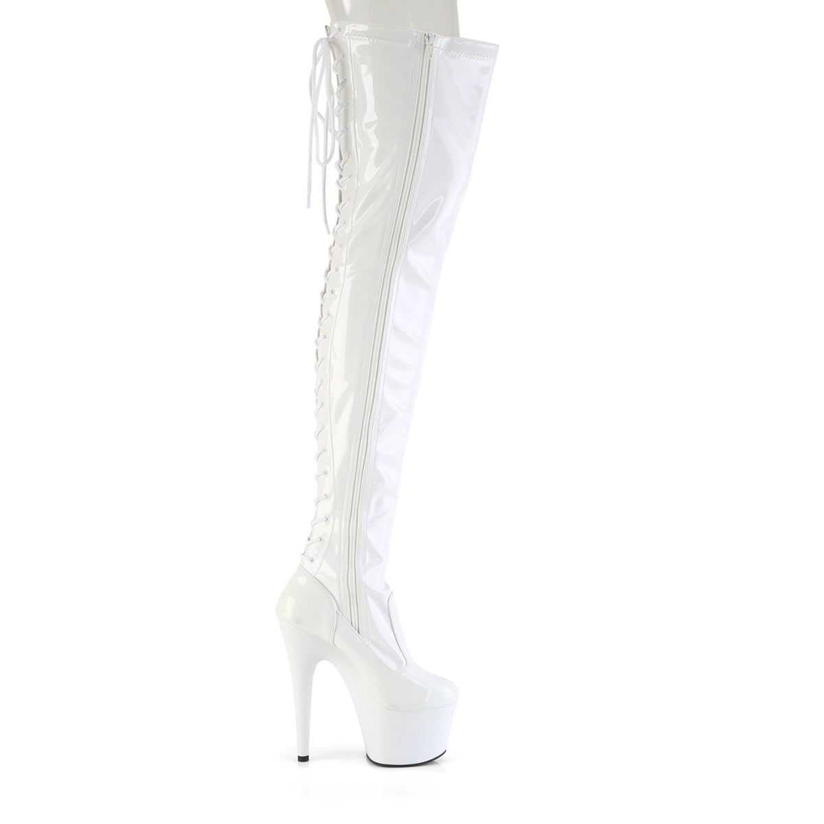 adore 3850 pleaser stripper shoes wht str pat wht