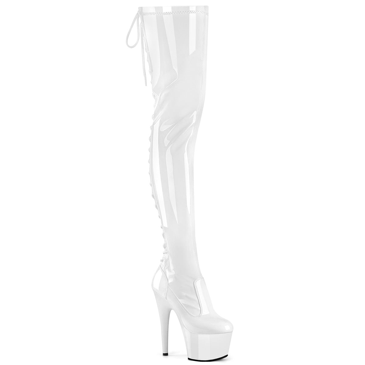 adore 3850 pleaser stripper shoes wht str pat wht