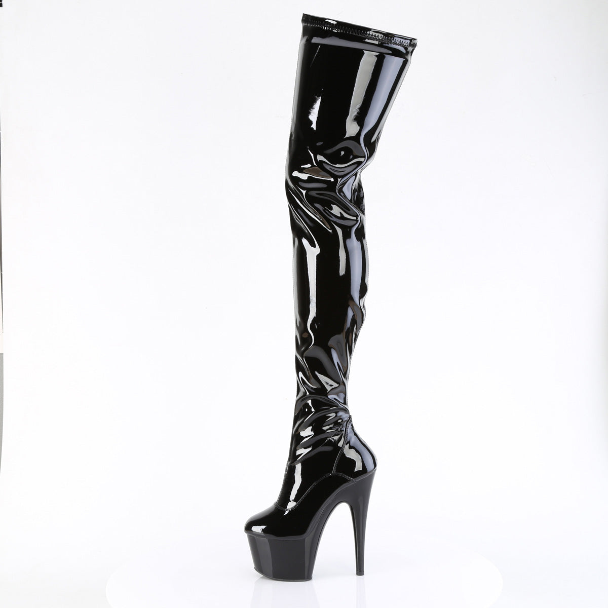 ADORE-4000 Pleaser Black Stretch Patent/Black Platform Shoes [Exotic Dance Shoes]