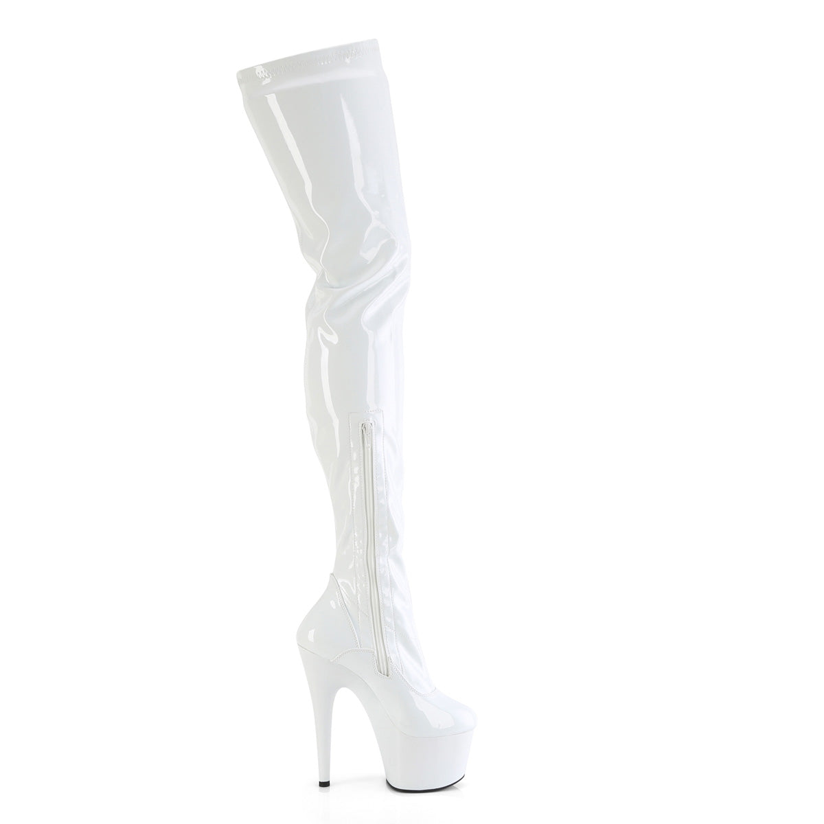 ADORE-4000 Pleaser White Stretch Patent/White Platform Shoes [Exotic Dance Shoes]