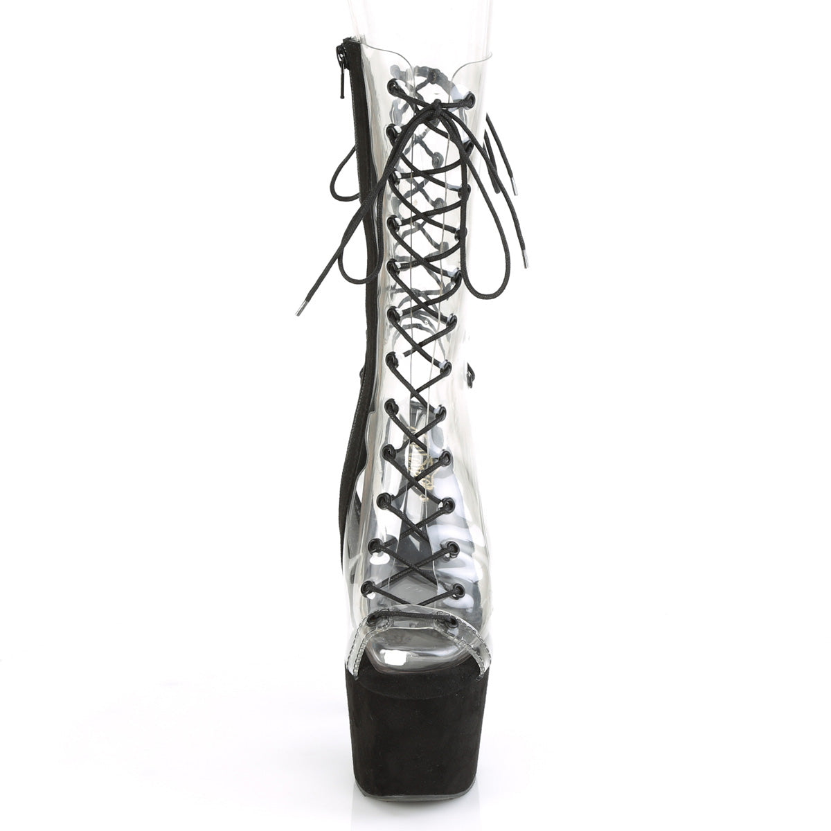 ADORE-700-60FS Pleaser Clear/Black Sexy Platform Shoes (Pole Dancing Heels)