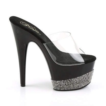 ADORE-701-3 Pleaser Clear/Black Sexy Platform Shoes (Pole Dancing Heels)