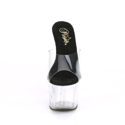 ADORE-701 Pleaser Clear/Black Sexy Platform Shoes (Pole Dancing Heels)