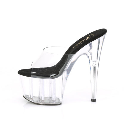ADORE-701 Pleaser Clear/Black Sexy Platform Shoes (Pole Dancing Heels)