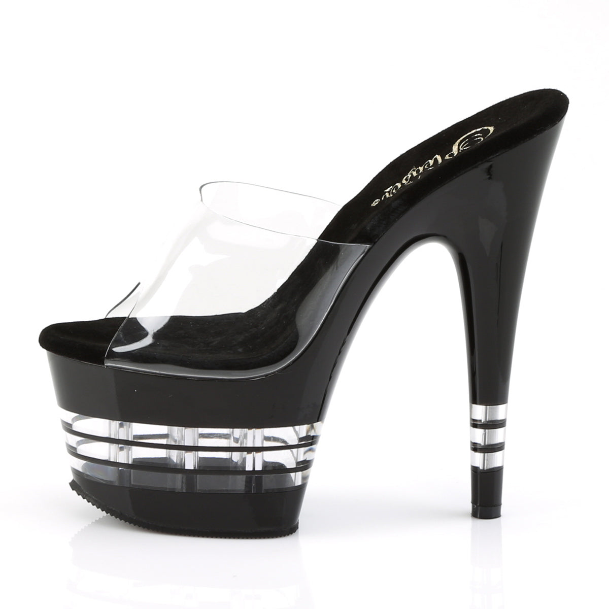 ADORE-701LN Pleaser Clear/Black Platform Shoes [Exotic Dance Shoes]