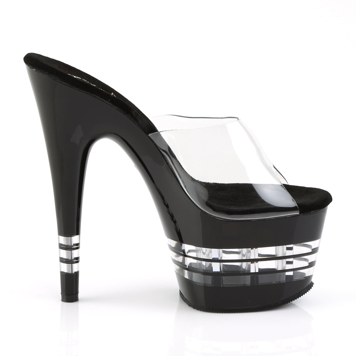 ADORE-701LN Pleaser Clear/Black Platform Shoes [Exotic Dance Shoes]