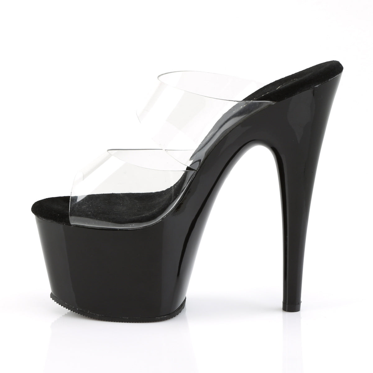 ADORE-702 Pleaser Clear/Black Platform Shoes [Exotic Dance Shoes]