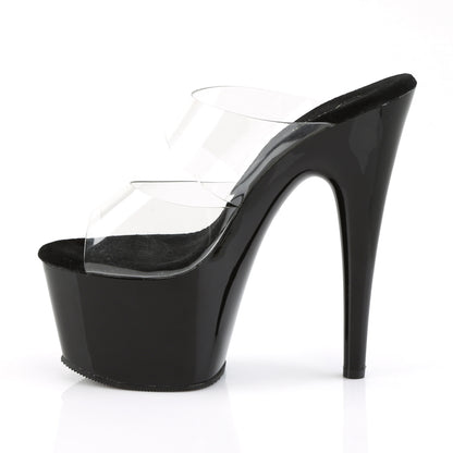ADORE-702 Pleaser Clear/Black Sexy Platform Shoes (Pole Dancing Heels)
