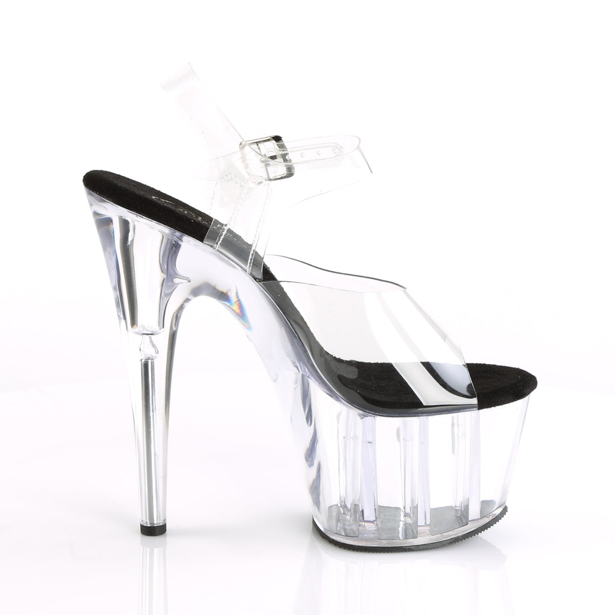 ADORE-708 Pleaser Clear-Black/Clear Platform Shoes [Exotic Dance Shoes]