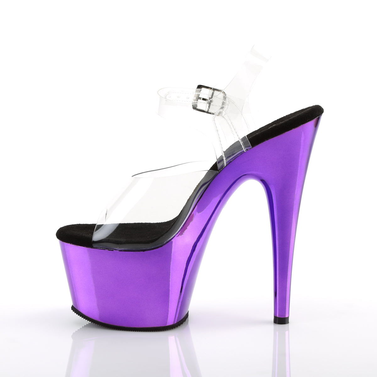 ADORE-708 Pleaser Clear/Purple  Chrome Platform Shoes [Exotic Dance Shoes]