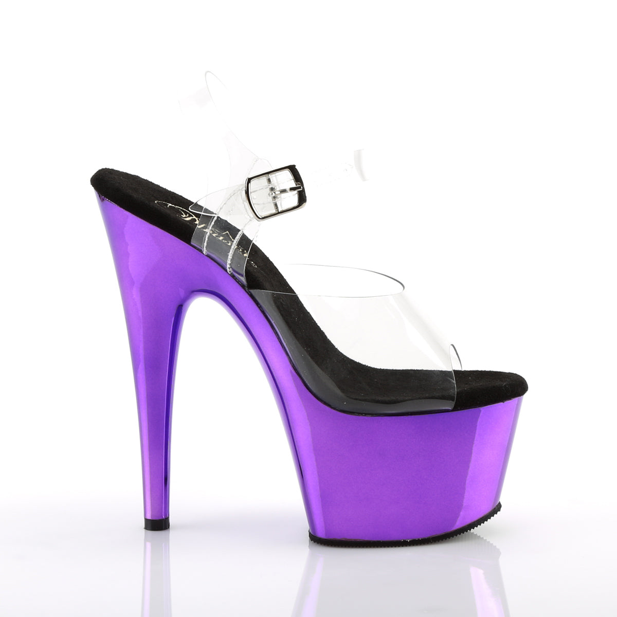 ADORE-708 Pleaser Clear/Purple  Chrome Platform Shoes [Exotic Dance Shoes]