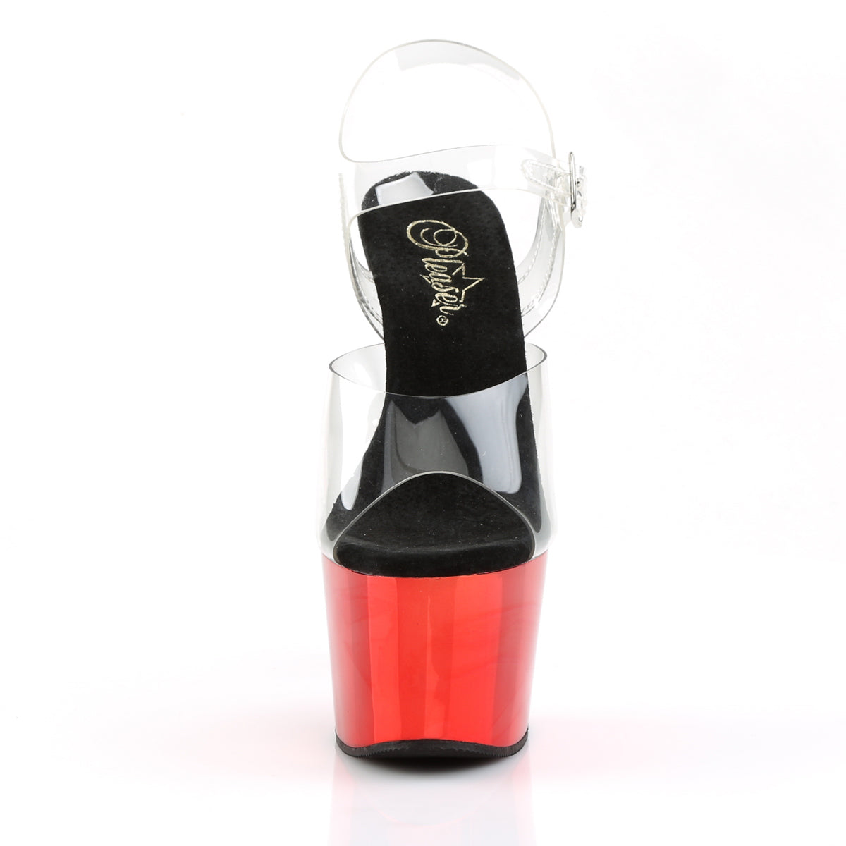 ADORE-708 Pleaser Clear/Red Chrome Platform Shoes [Exotic Dance Shoes]