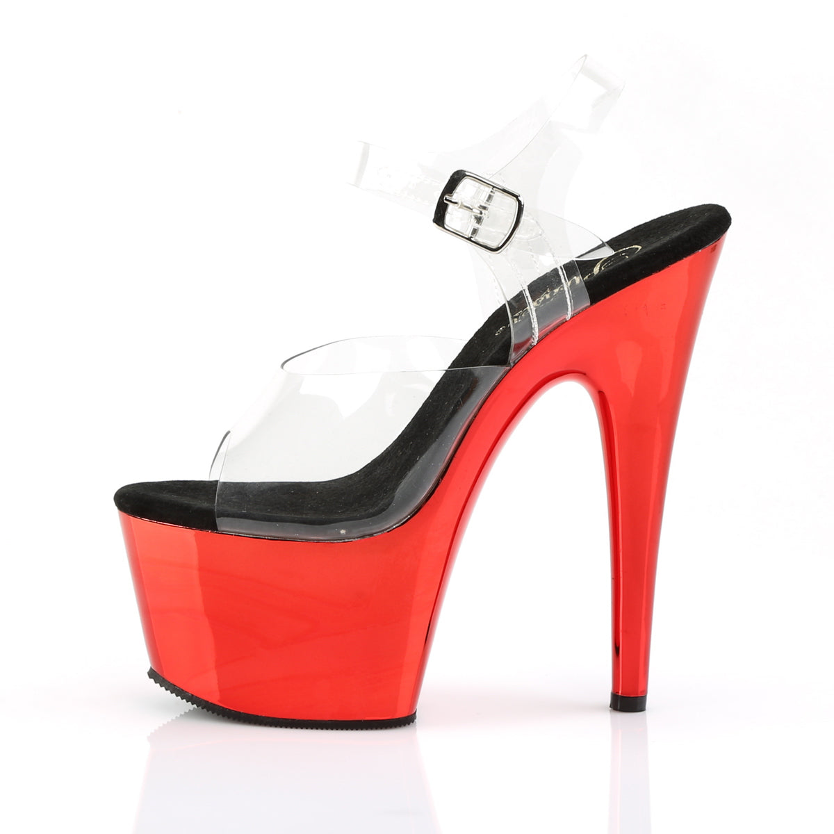 ADORE-708 Pleaser Clear/Red Chrome Platform Shoes [Exotic Dance Shoes]