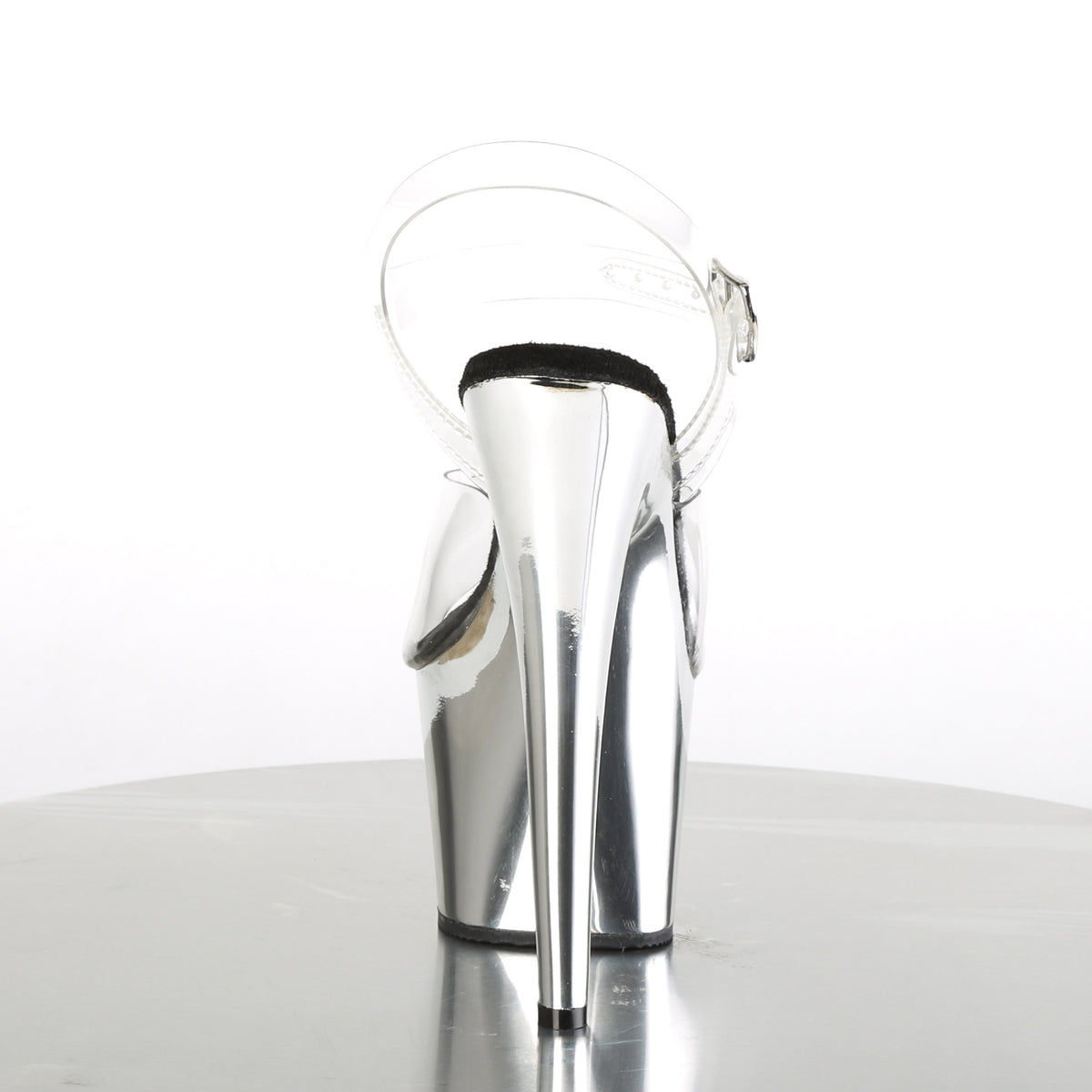 ADORE-708 Pleaser Clear/Silver Chrome Platform Shoes [Exotic Dance Shoes]