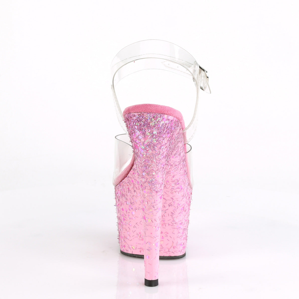 ADORE-708CF Pleaser Clear/Pink Confetti Platform Shoes [Exotic Dance Shoes]