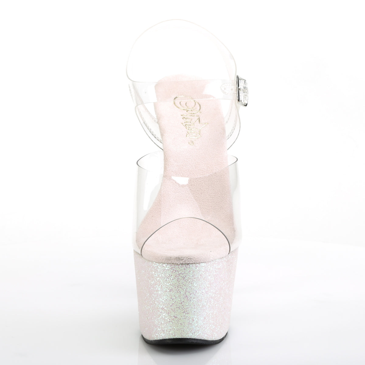 ADORE-708HMG Pleaser Clear/Opal Multi Glitter Platform Shoes [Exotic Dance Shoes]