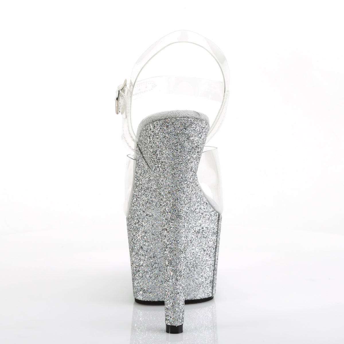 ADORE-708HMG Pleaser Clear/Silver Multi Glitter Platform Shoes [Exotic Dance Shoes]