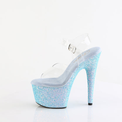 ADORE-708LG Pleaser Clear/Baby Blue Sexy Platform Shoes (Pole Dancing Heels)