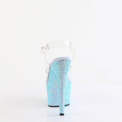 ADORE-708LG Pleaser Clear/Baby Blue Sexy Platform Shoes (Pole Dancing Heels)