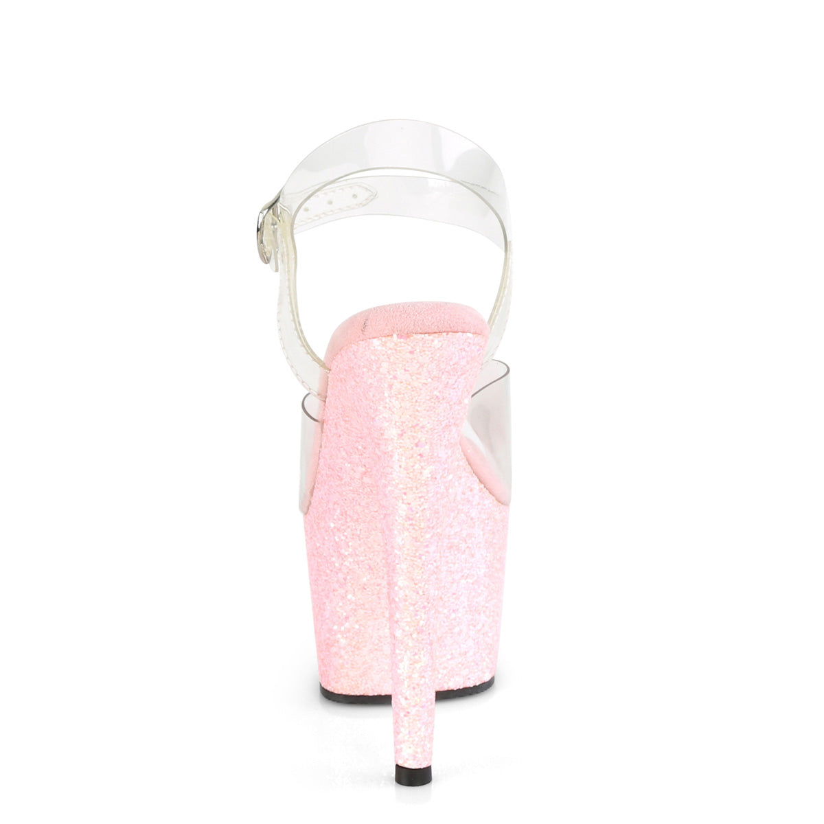 ADORE-708LG Pleaser Clear/B Pink Glitter Platform Shoes [Exotic Dance Shoes]