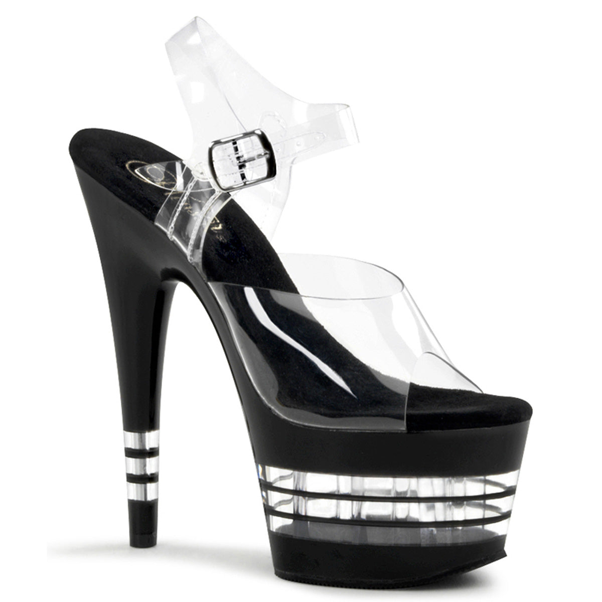 ADORE-708LN Strippers Heels Pleaser Platforms (Exotic Dancing) Clr/Blk