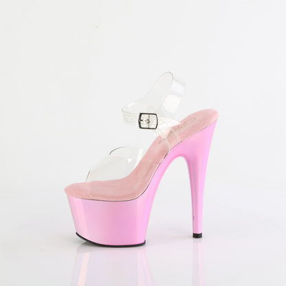ADORE-708LQ Pleaser Clear/Liquid B. Pink Hologram Sexy Platform Shoes (Pole Dancing Heels)
