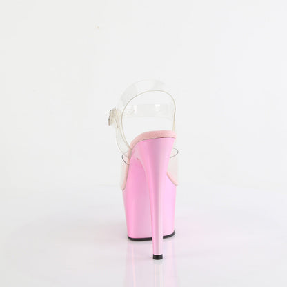 ADORE-708LQ Pleaser Clear/Liquid B. Pink Hologram Sexy Platform Shoes (Pole Dancing Heels)