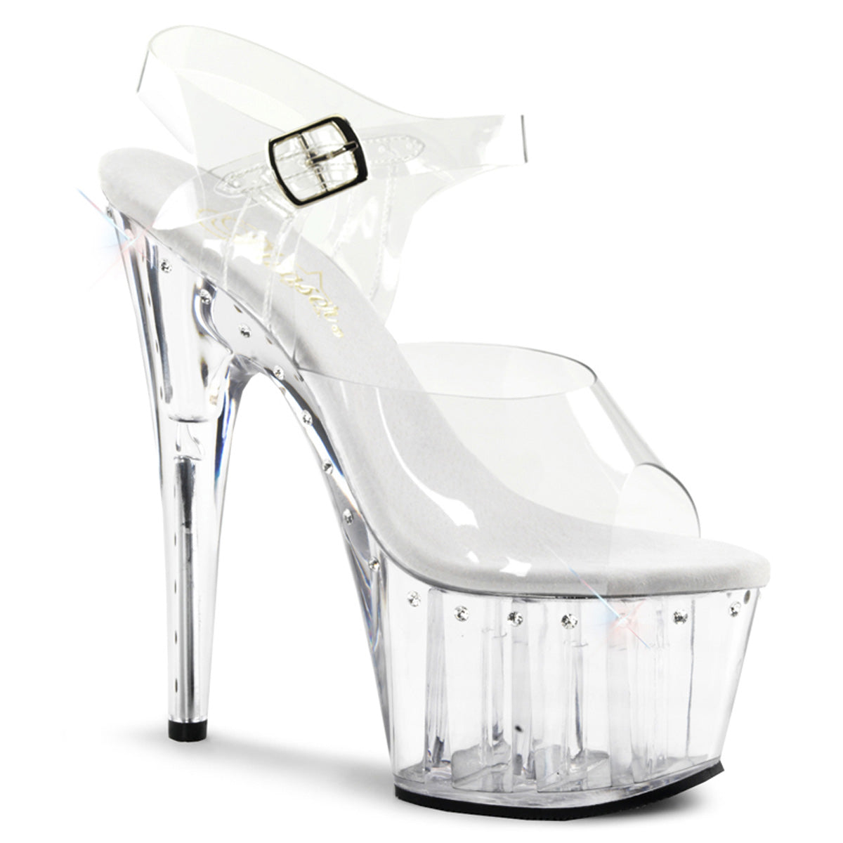 ADORE-708LS Strippers Heels Pleaser Platforms (Exotic Dancing) Clr/Clr