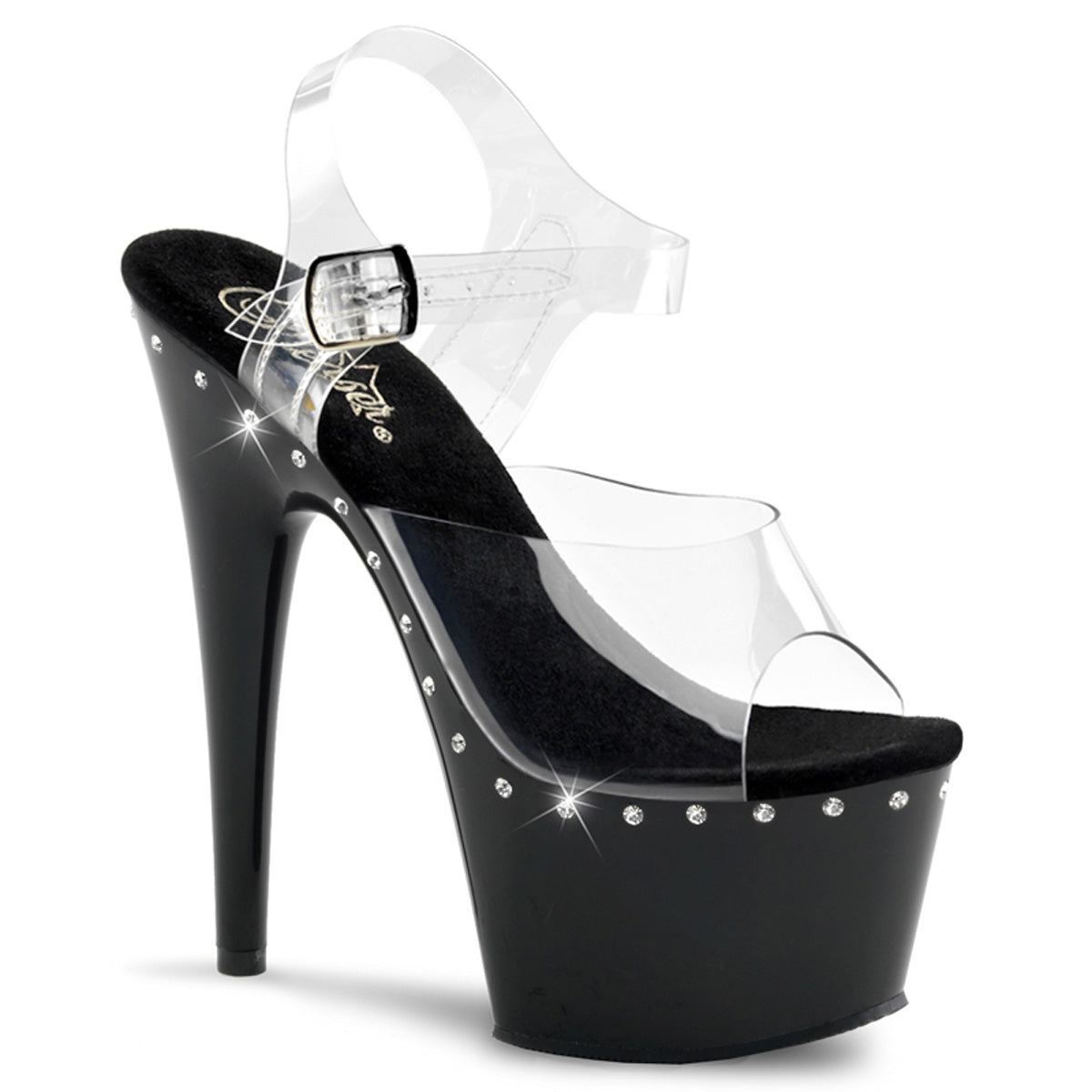 ADORE-708LS Strippers Heels Pleaser Platforms (Exotic Dancing) Clr/Blk