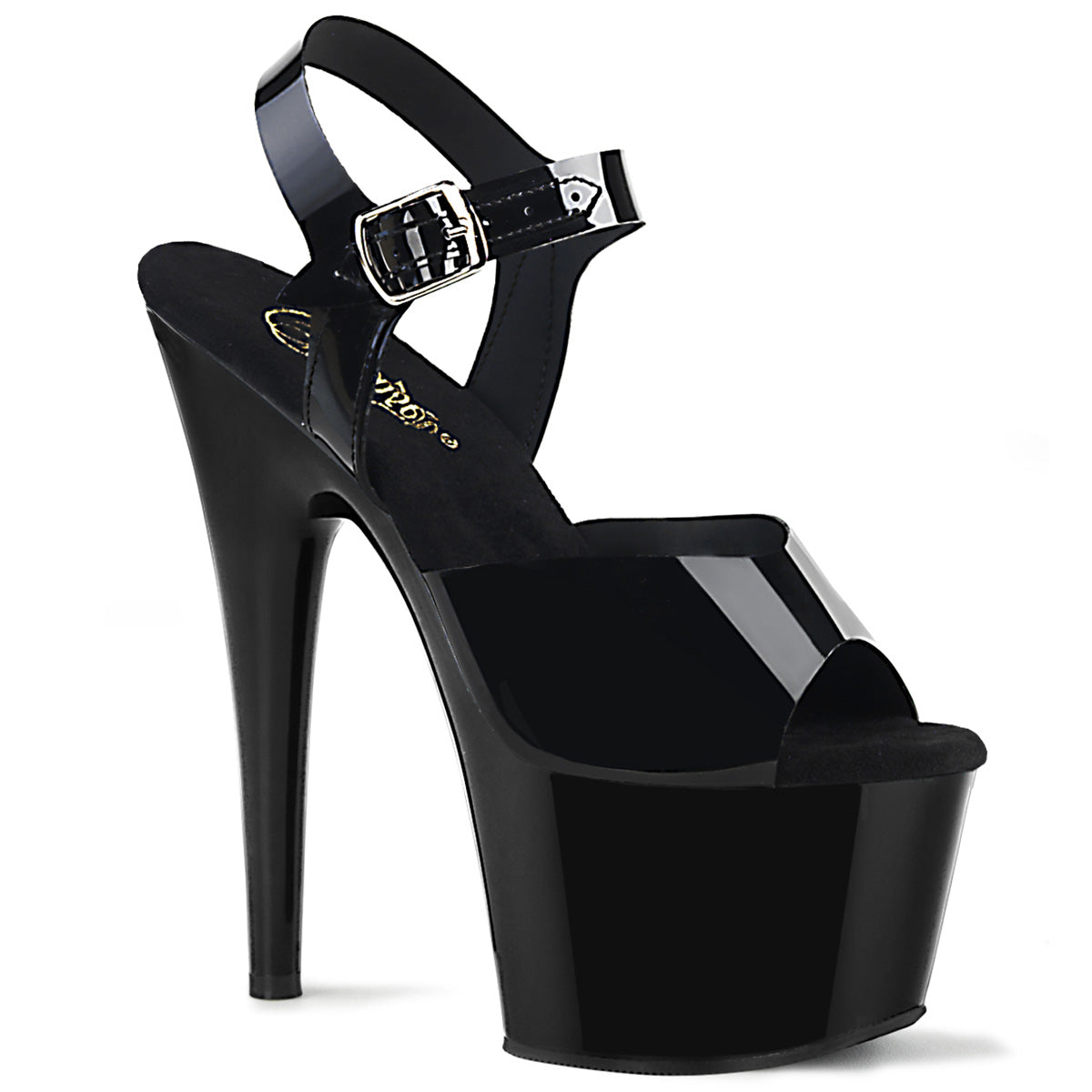 ADORE-708N Strippers Heels Pleaser Platforms (Exotic Dancing) Blk (Jelly-Like) TPU/Blk