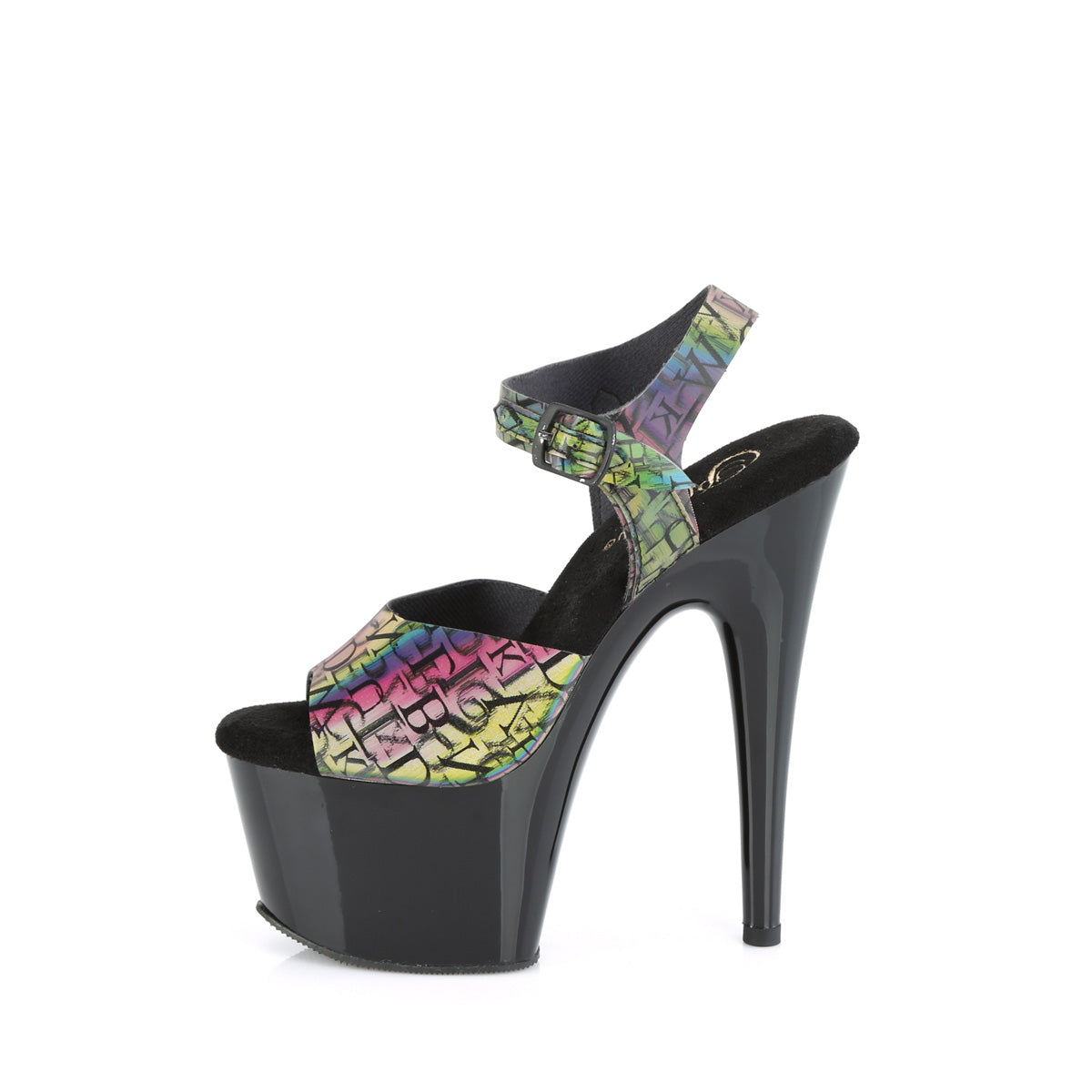 ADORE-708N-LTP Pleaser Green-Purple TPU/Black Platform Shoes [Exotic Dance Shoes]