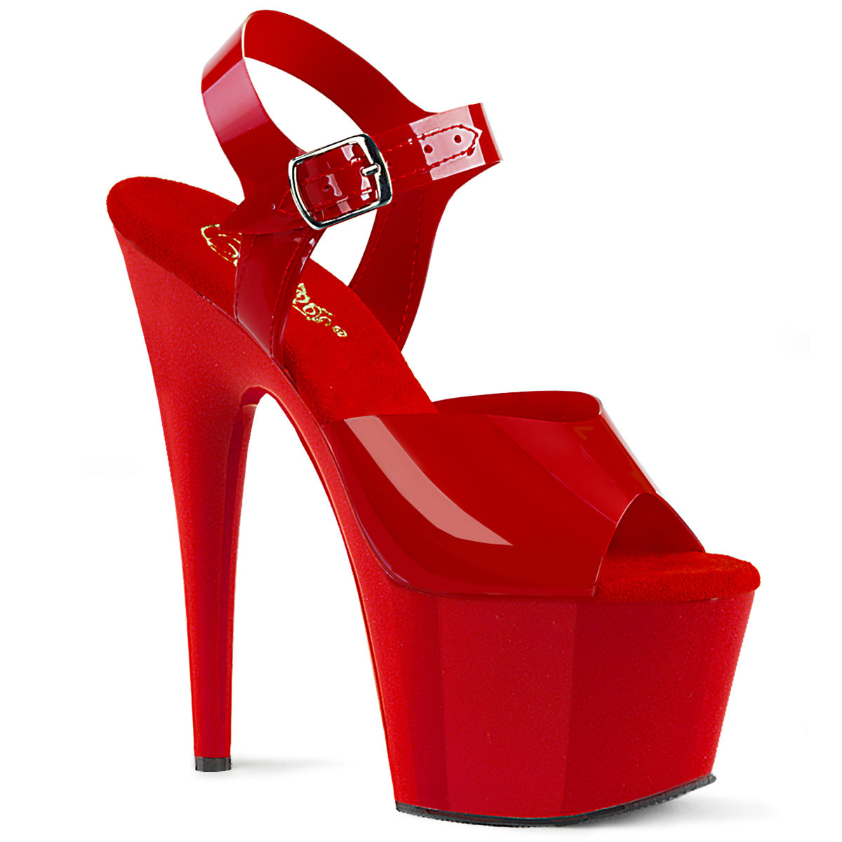 ADORE-708N Strippers Heels Pleaser Platforms (Exotic Dancing) Red (Jelly-Like) TPU/Red