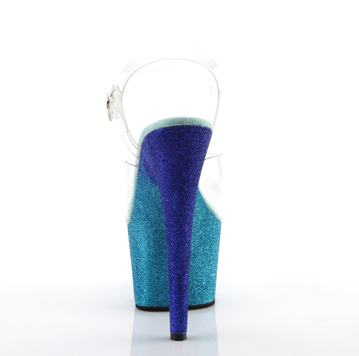 ADORE-708OMBRE Pleaser Clear/Aqua-Blue Ombre Platform Shoes [Exotic Dance Shoes]