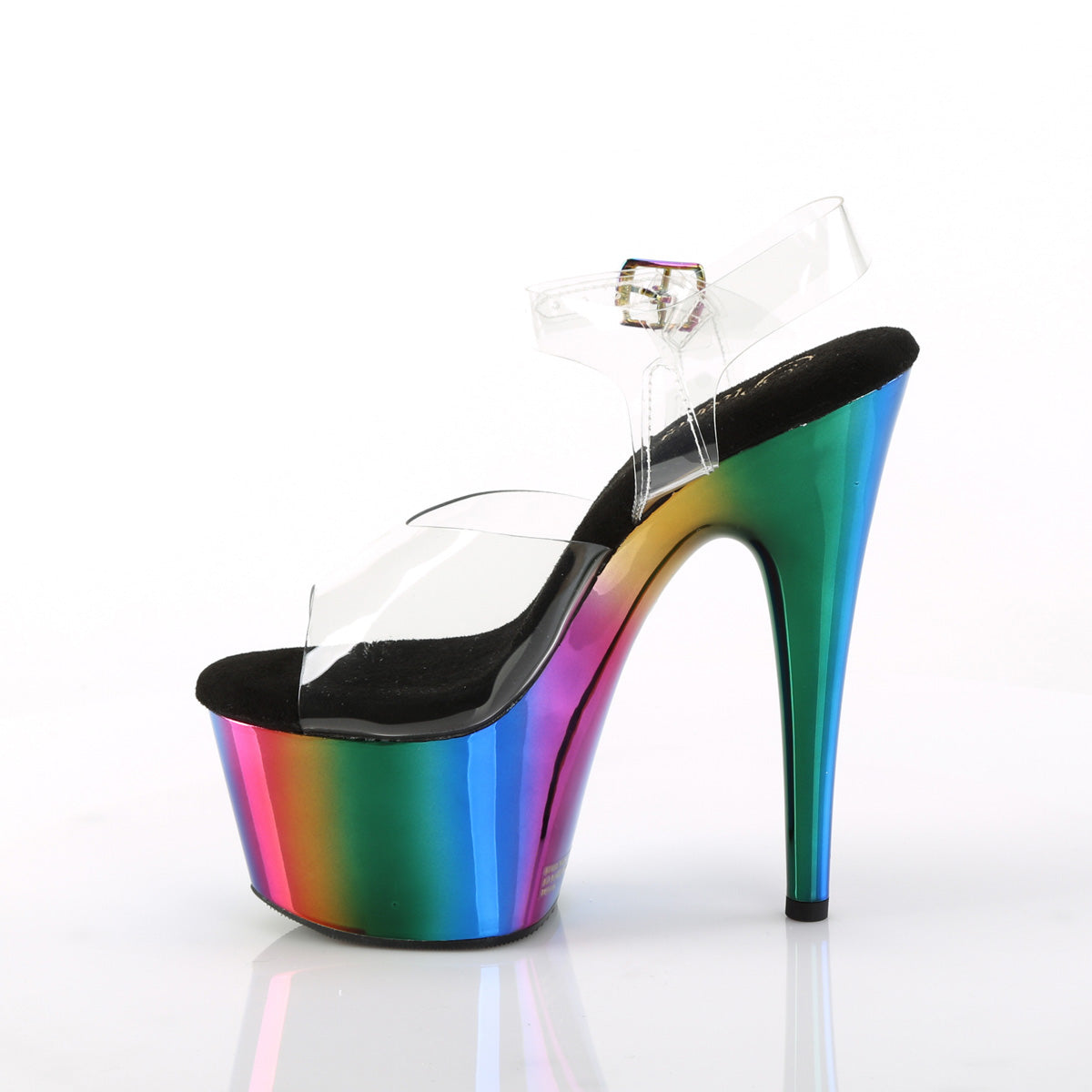 ADORE-708RC Pleaser Clear/Rainbow Chrome Platform Shoes [Exotic Dance Shoes]