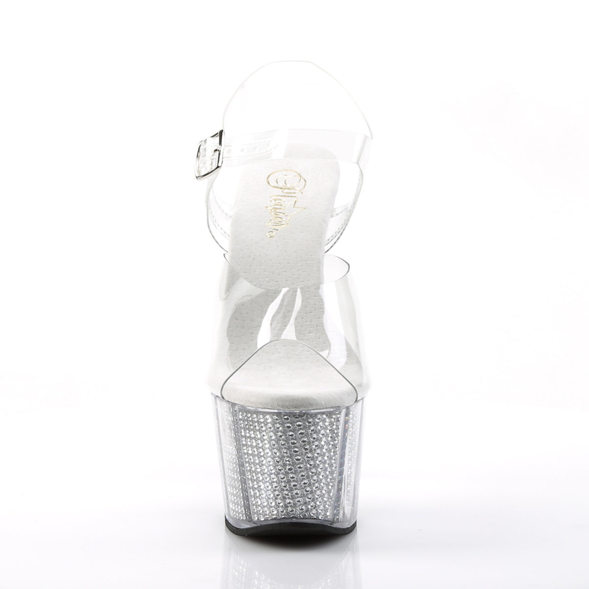 ADORE-708SRS Pleaser Clear/Silver  Platform Shoes [Exotic Dance Shoes]