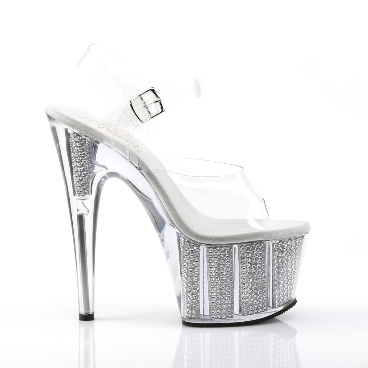 ADORE-708SRS Pleaser Clear/Silver  Platform Shoes [Exotic Dance Shoes]