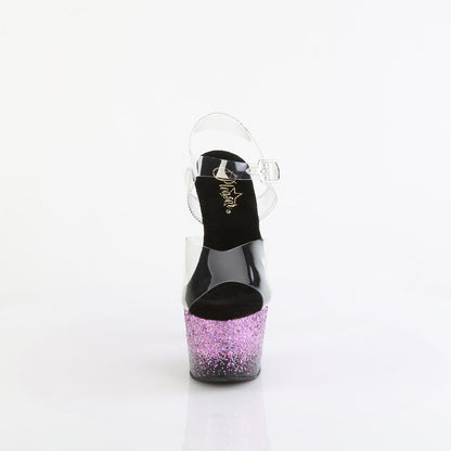 ADORE-708SS Pleaser Clear/Purple Sexy Platform Shoes (Pole Dancing Heels)