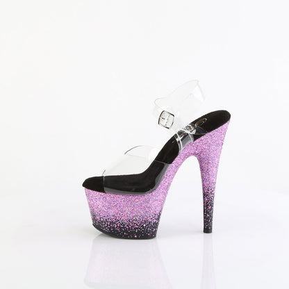ADORE-708SS Pleaser Clear/Purple Sexy Platform Shoes (Pole Dancing Heels)