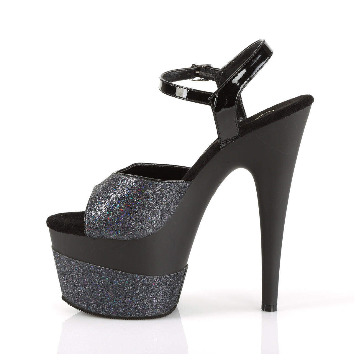 ADORE-709-2G Pleaser Black Multi Glitter/Black Multi Glitter Platform Shoes [Exotic Dance Shoes]