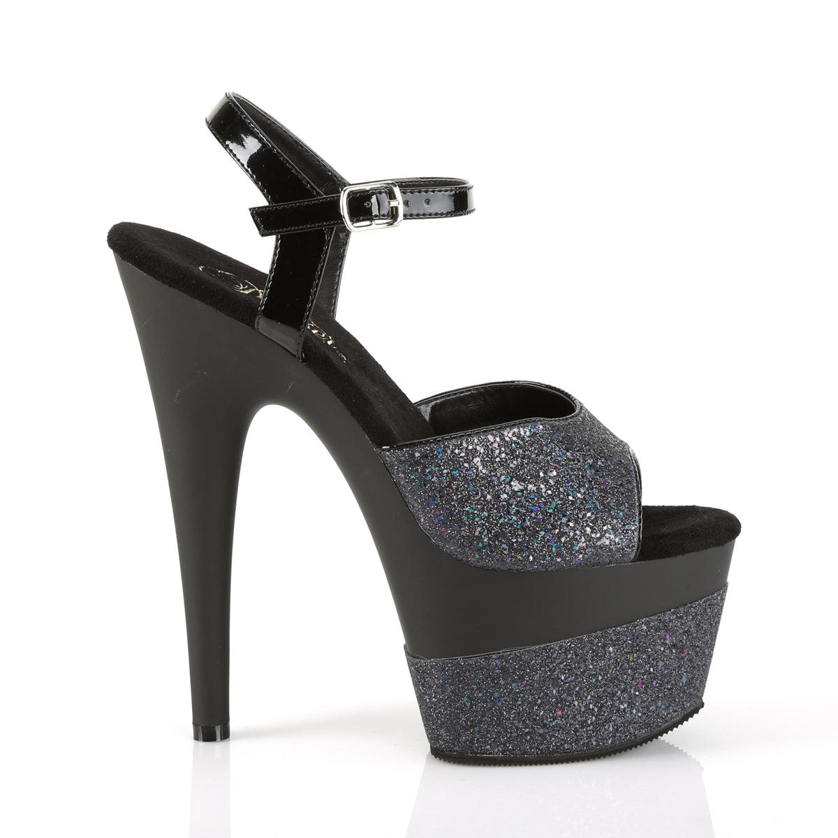 ADORE-709-2G Pleaser Black Multi Glitter/Black Multi Glitter Platform Shoes [Exotic Dance Shoes]