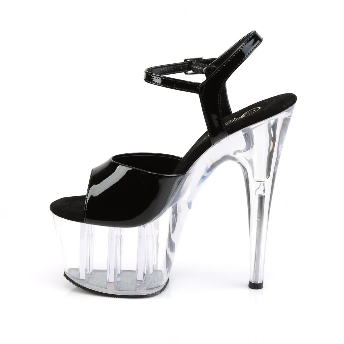 ADORE-709 Pleaser Black Patent/ Clear Platform Shoes [Exotic Dance Shoes]