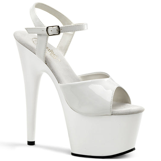 ADORE-709 Strippers Heels Pleaser Platforms (Exotic Dancing) Wht/Wht