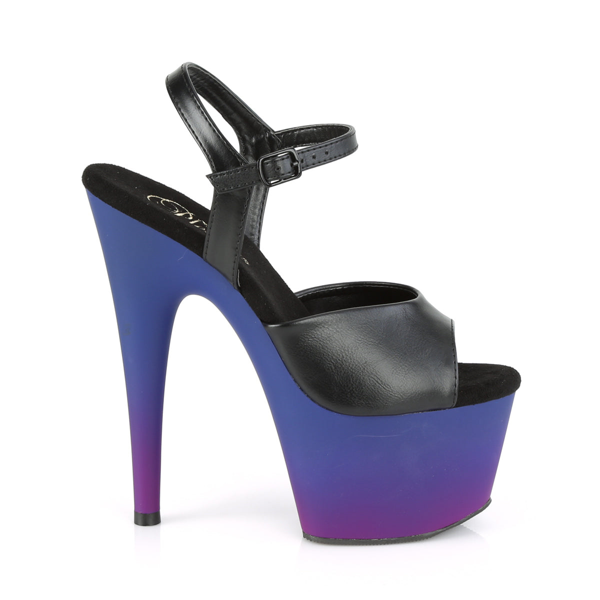 ADORE-709BP Pleaser Black Faux Leather/Blue-Purple Ombre Platform Shoes [Exotic Dance Shoes]