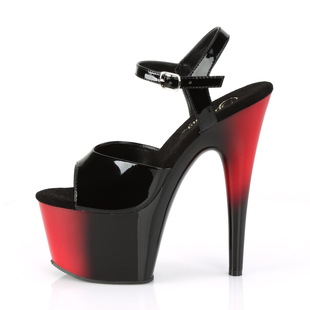 ADORE-709BR Pleaser Black Patent/Red-Black Platform Shoes [Exotic Dance Shoes]