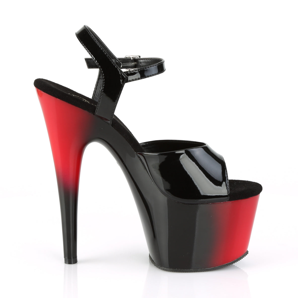 ADORE-709BR Pleaser Black Patent/Red-Black Platform Shoes [Exotic Dance Shoes]